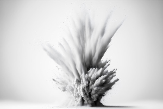 Foto grátis explosão de pó de congelamento cinza monocromática isolada no fundo branco