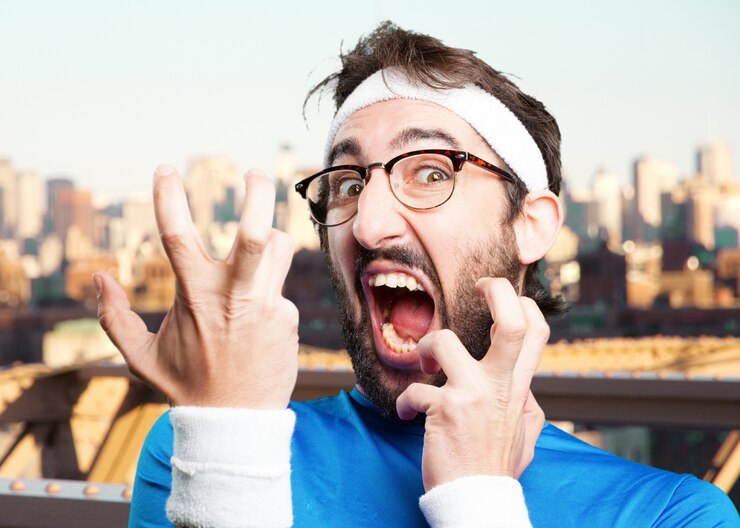 Foto grátis expressão man.funny esportes loucos