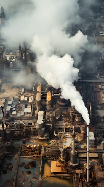 Foto grátis fábrica produzindo poluição por co2