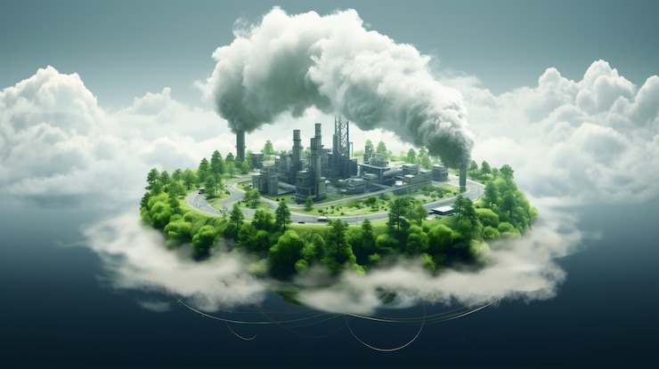 Foto grátis fábrica produzindo poluição por co2