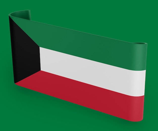 Faixa de fita da bandeira do kuwait