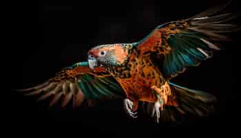 Foto grátis falcão majestoso voando com penas geradas por ia