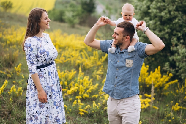 Família, com, toddler, filha