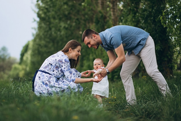 Família, com, toddler, filha