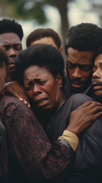 Foto grátis família de luto triste no funeral