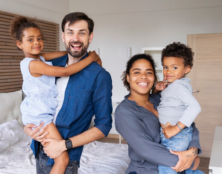 Foto grátis família passando um tempo junta em casa