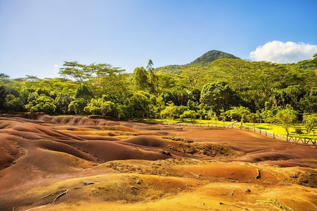 Famosa Terra de sete cores em Chamarel, Maurício