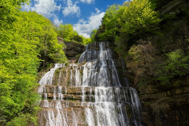 Famosa vista da Cascade du Herisson na França