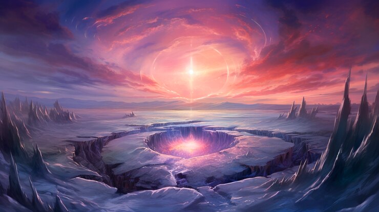 Foto grátis fantasia de uma paisagem de buracos sem fim