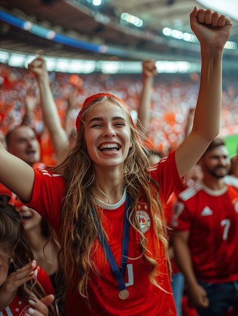 Foto grátis fãs de futebol animando sua equipe