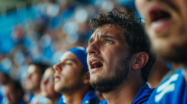 Fãs de futebol aplaudindo no estádio