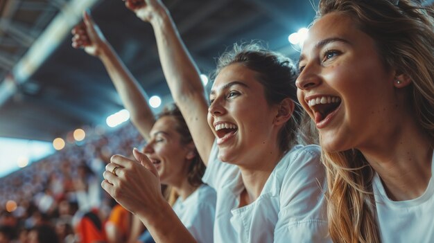 Fãs de futebol aplaudindo no estádio
