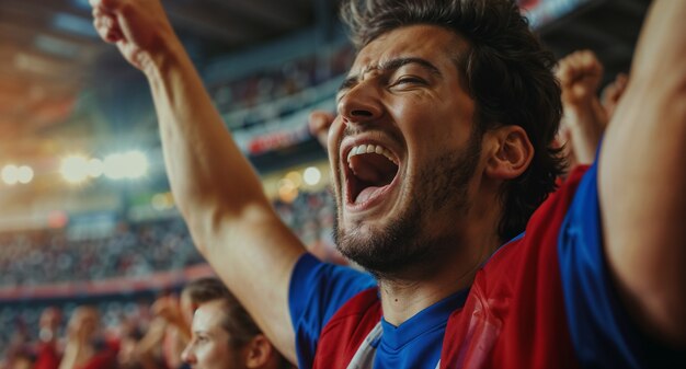 Fãs de futebol aplaudindo no estádio