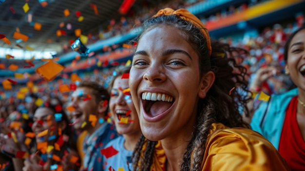 Fãs de futebol aplaudindo no estádio