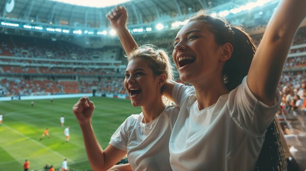 Fãs de futebol aplaudindo no estádio