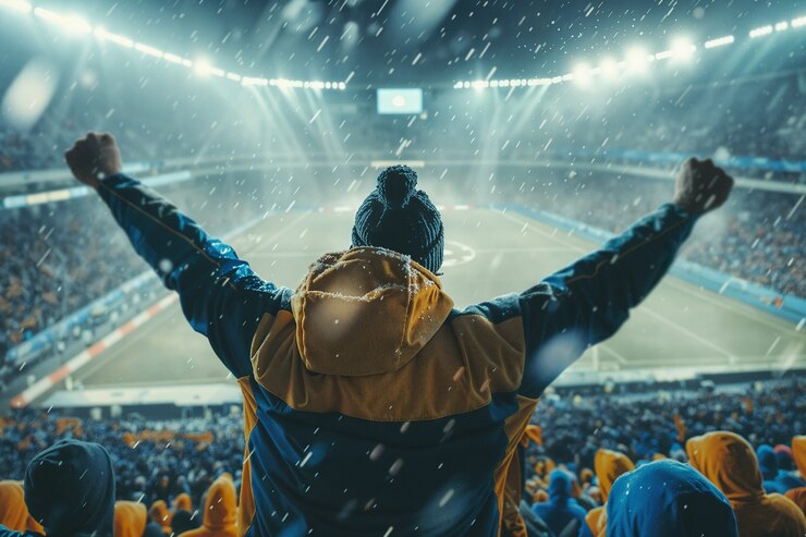 Foto grátis fãs de futebol aplaudindo no estádio