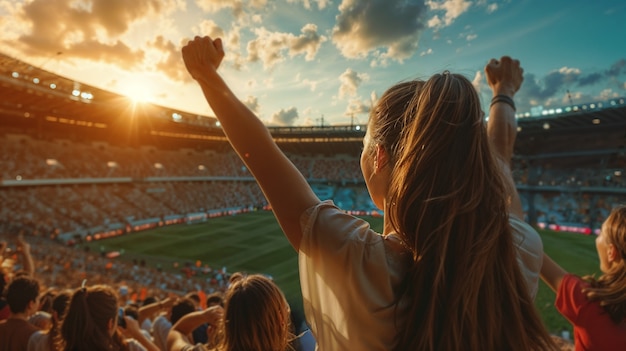 Fãs de futebol aplaudindo no estádio