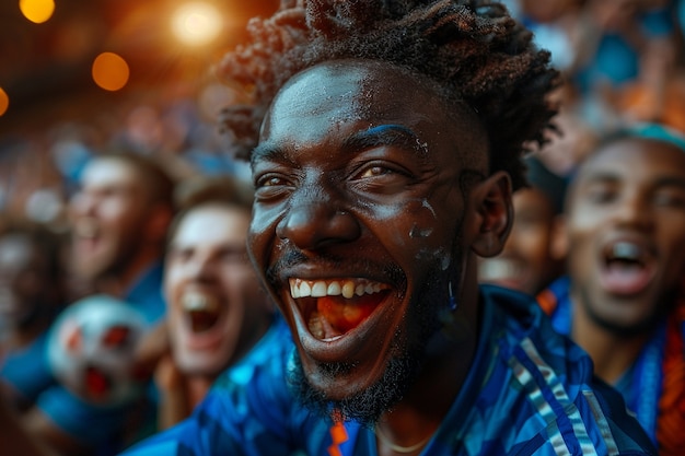 Foto grátis fãs de futebol aplaudindo sua equipe no estádio