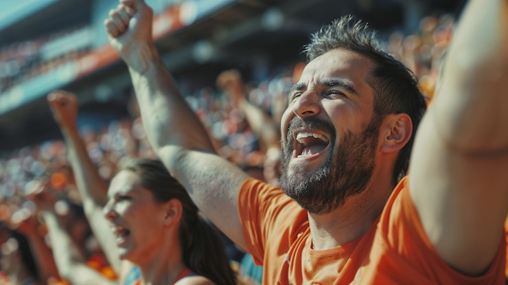 Foto grátis fãs de futebol aplaudindo sua equipe no estádio
