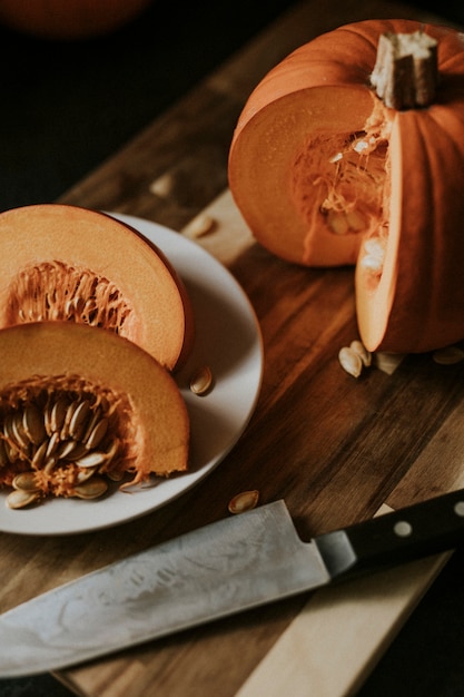 Fatias de abóbora doce Fotografia de alimentos para o Dia de Ação de Graças