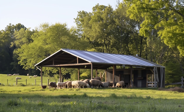 Foto grátis fazenda de ovelhas fotorrealista