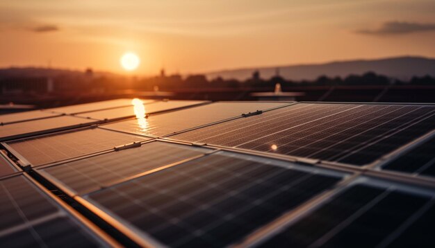 Fazenda movida a energia solar gera eletricidade sustentável na natureza gerada por IA