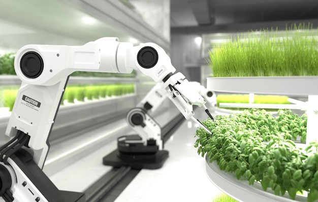 Fazendeiros robóticos inteligentes fazendeiros robóticos tecnologia agrícola automação agrícola