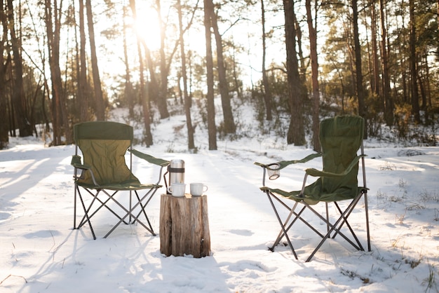 Fechar o espaço de acampamento de inverno