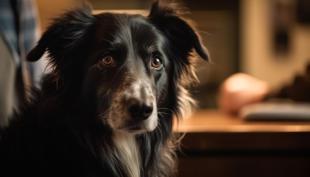 Foto grátis fechar o retrato de um lindo cachorrinho de raça pura gerado por ia