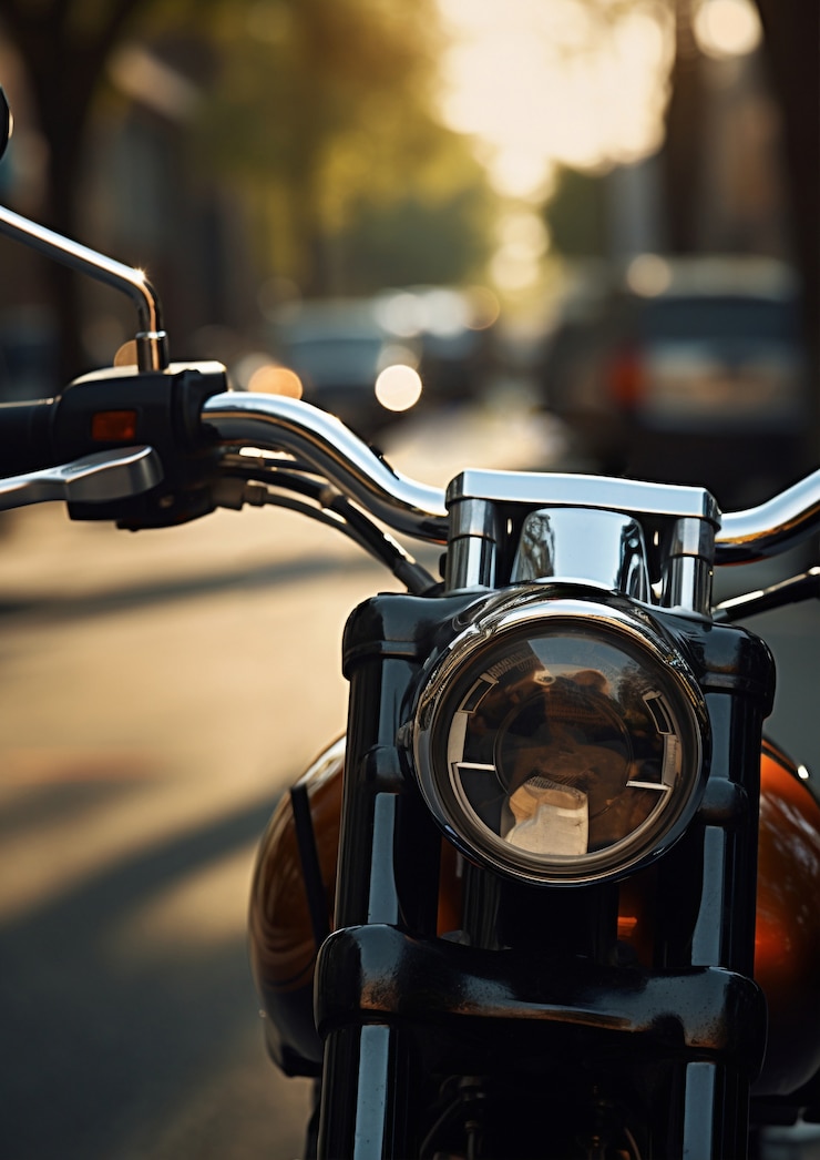Foto grátis fechar uma motocicleta legal ao ar livre