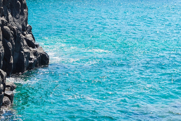 Foto grátis feche acima da água cristalina na praia