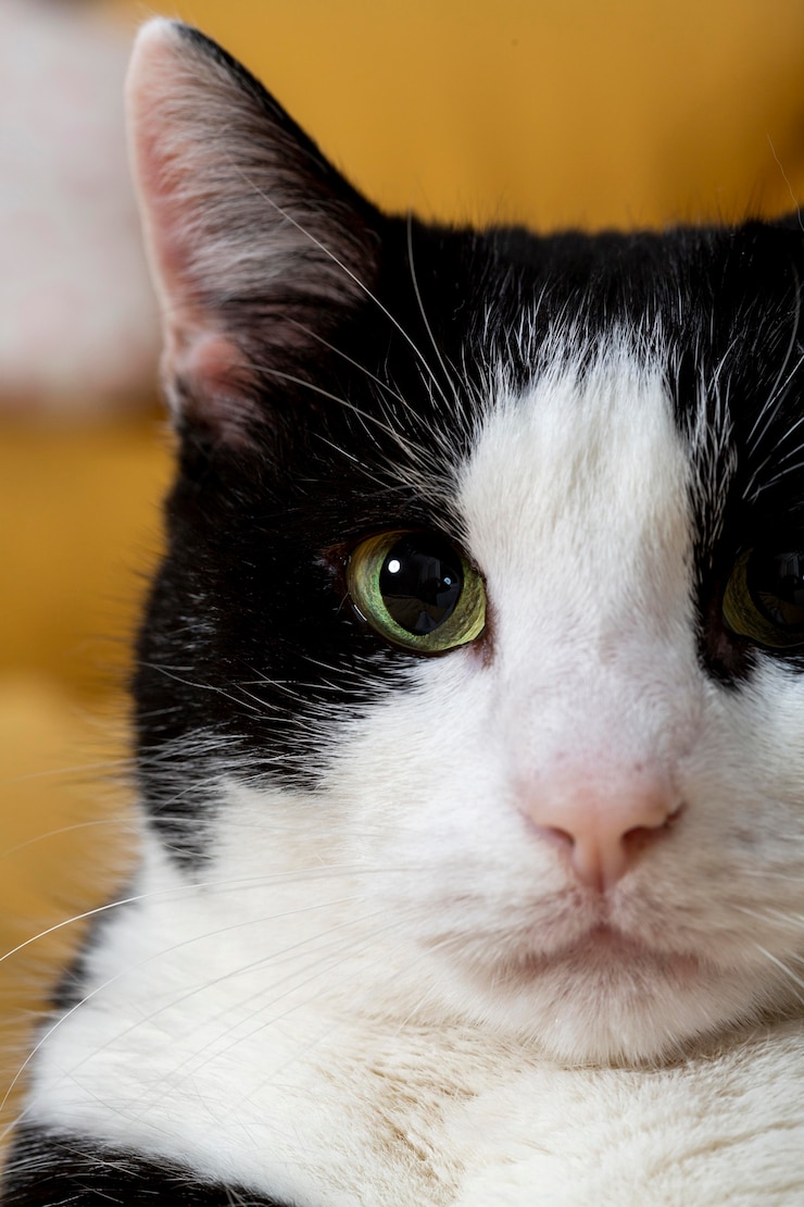 Foto grátis feche o gato fofo por dentro