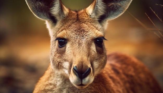 Foto grátis feche o retrato de um cervo fofo na grama gerado pela ia