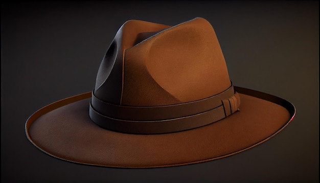 Fedora couro preto Cowboy chique no seu melhor gerado por IA