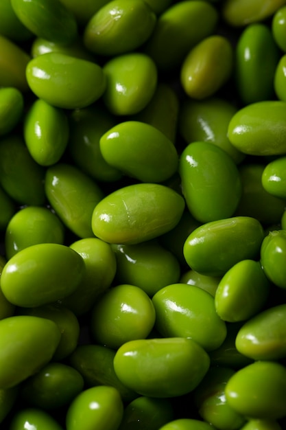 Feijão edamame close-up