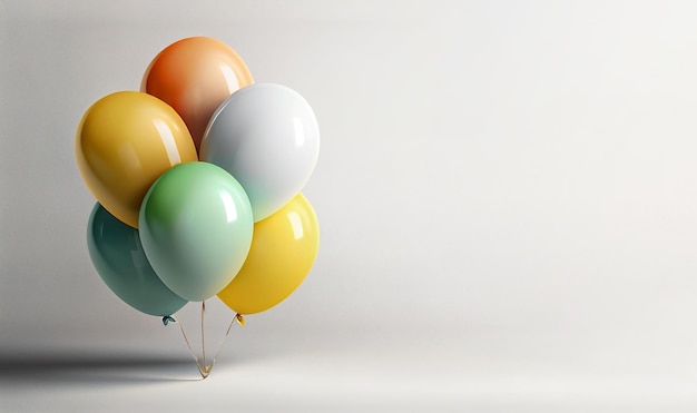 Foto grátis feliz aniversário com balões realistas