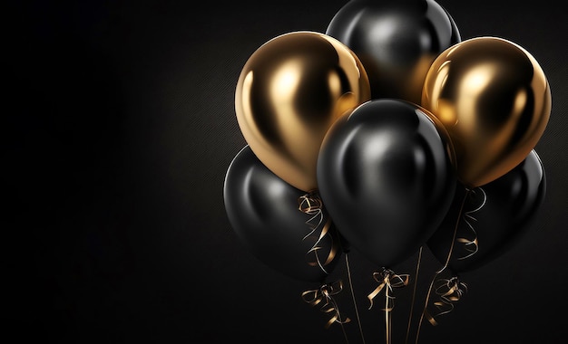 Feliz aniversário com balões realistas