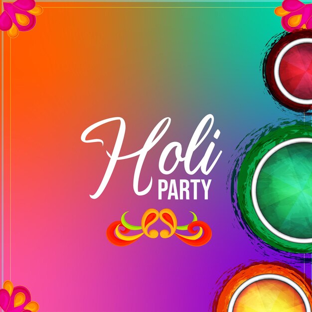 Feliz Holi Saudações Roxo Azul Verde Colorido Festival Hinduísmo Indiano Fundo de Mídia Social