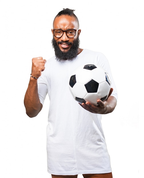 Foto grátis feliz o homem com uma bola