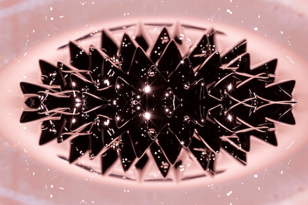 Fenômeno de ferromagnético com fundo rosa