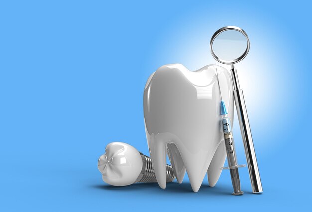 Ferramenta de caneta de conceito de cirurgia de implantes dentários criada caminho de recorte incluído em JPEG fácil de compor