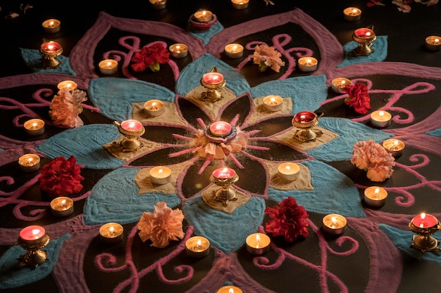 Foto grátis festival de diwali da tradição das luzes
