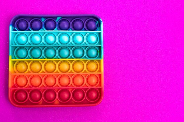 Fidget pop it toy cor do arco-íris, anti-stress, divertido e educacional