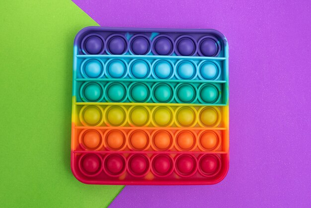 Fidget pop it toy rainbow color - anti-stress, divertido e educacional