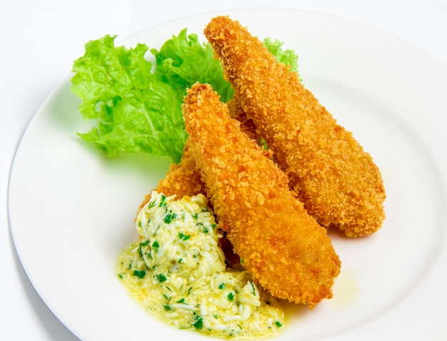 Filetes de peixe à milanesa