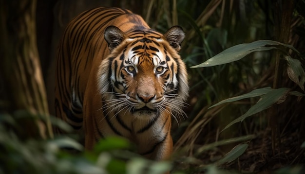 Foto grátis filhote de tigre de bengala olhando beleza na natureza gerada por ia