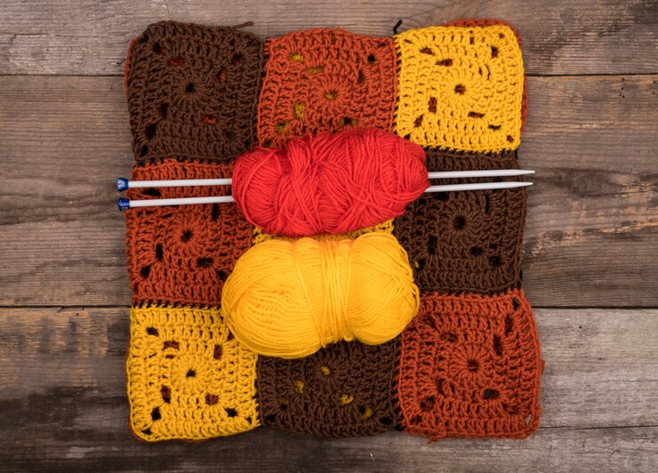 Foto grátis flat lay de padrões de lã