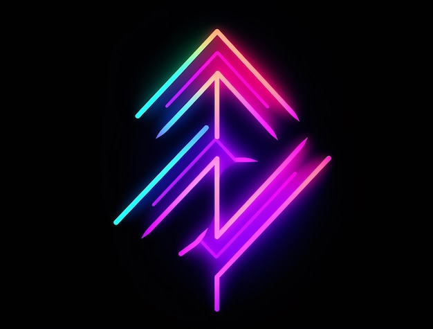 Flecha com cores de néon brilhantes