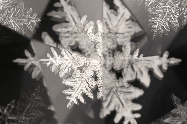 Floco de neve com efeito caleidoscópio de prisma