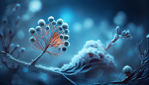 Foto grátis flor azul perto da natureza padrão orgânico generativo ai